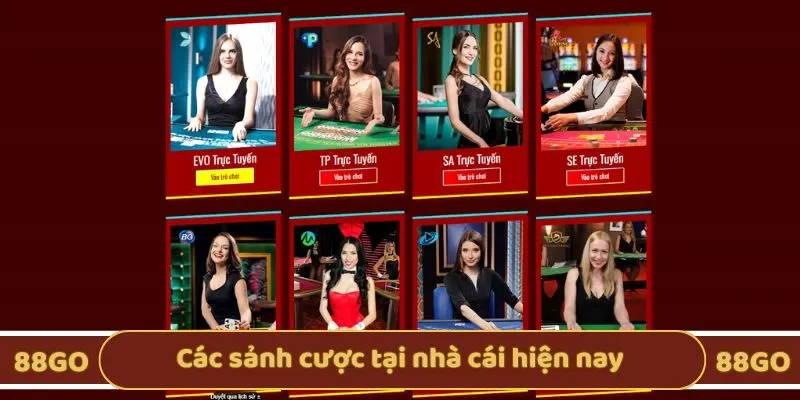 Các sảnh cược tại nền tảng hiện nay