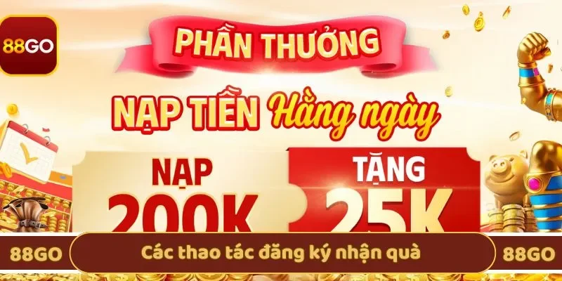 Các thao tác đăng ký nhận quà