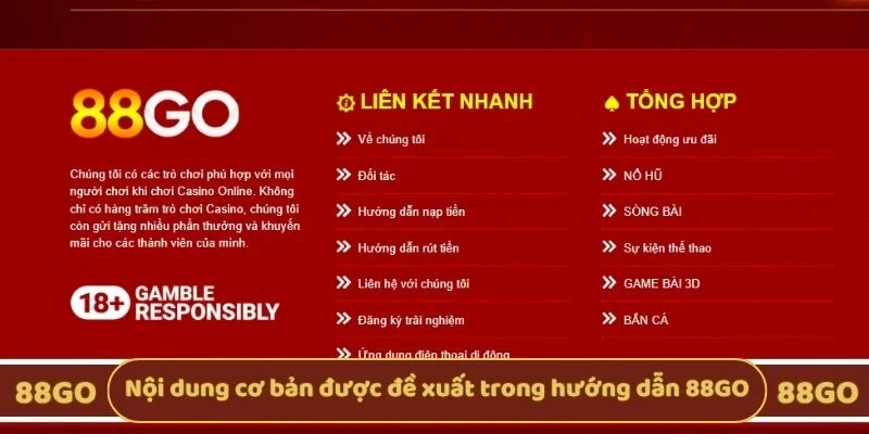Nội dung cơ bản được đề xuất trong hướng dẫn 88GO
