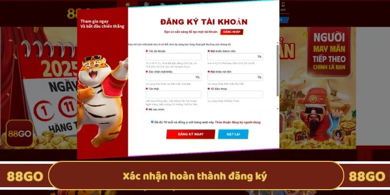 Xác nhận hoàn thành đăng ký