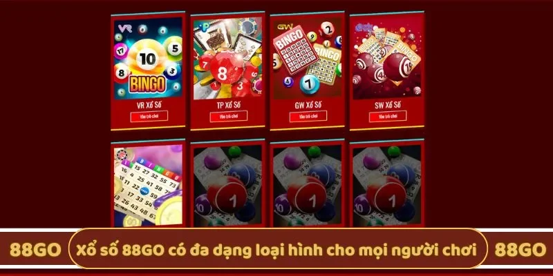 Xổ số 88GO có đa dạng loại hình cho mọi người chơi